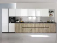 Cucina bianca moderna lineare Vivere 1 Spagnol cucine in Offerta Outlet