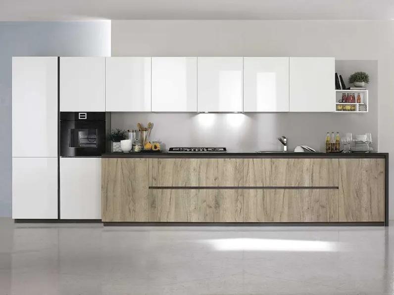 Cucina bianca moderna lineare Spagnol cucine Vivere 1 a soli 12200