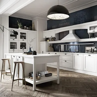 Cucina bianca provenzale ad isola Luisiana Spagnol cucine in offerta