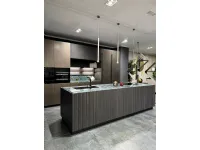Cucina grigio design ad isola Bluna wood line Binova in offerta
