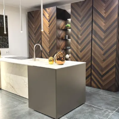 Cucina Binova design con isola altri colori in legno Mantis