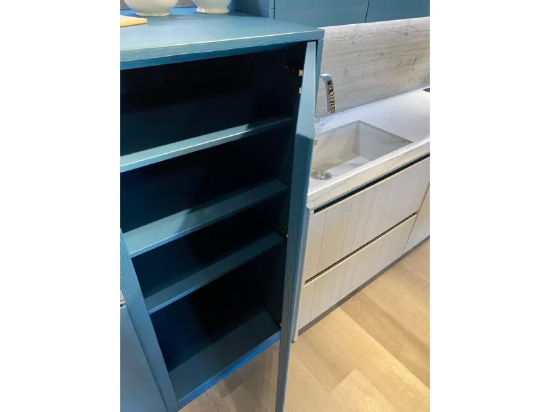 Cucina blu country lineare New step Fratelli mirandola in Offerta Outlet