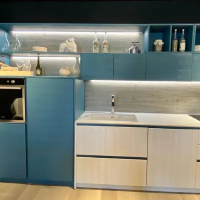 Cucina blu country lineare New step Fratelli mirandola in Offerta Outlet