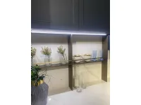 Cucina con isola in polimerico opaco blu Gaia a prezzo scontato