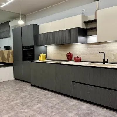 Cucina lineare design rovere moro Binova Bluna a soli 17200