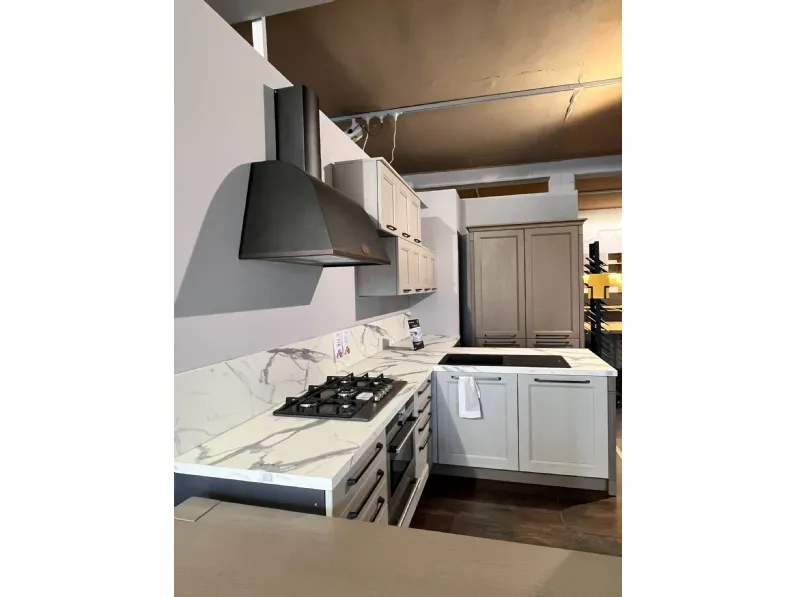 CUCINA Cadore casa con penisola Village rovere decape' tortora SCONTATA 66%