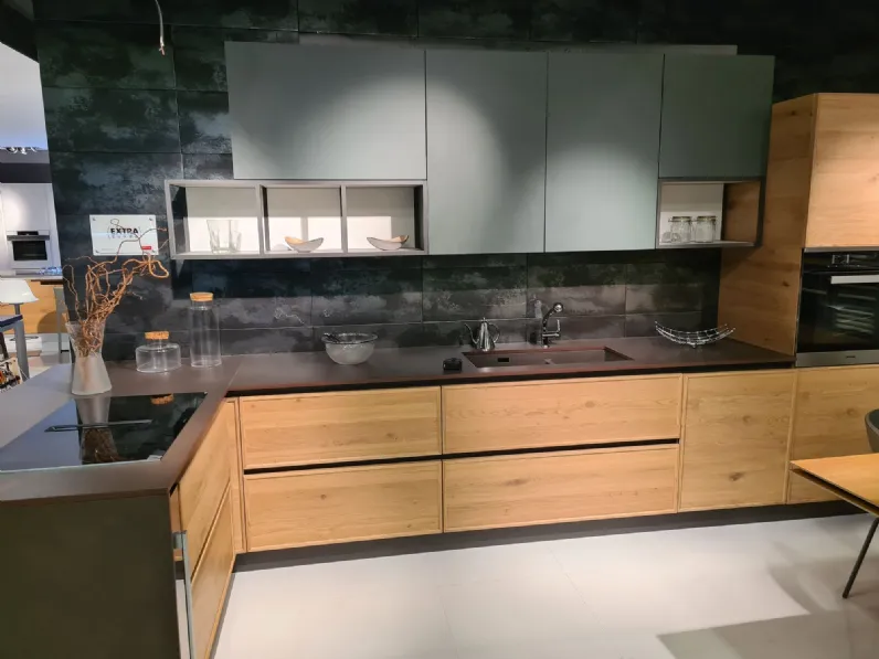 Cucina California moderna rovere chiaro con penisola Ar-due