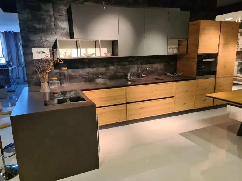 Cucina California moderna rovere chiaro con penisola Ar-due