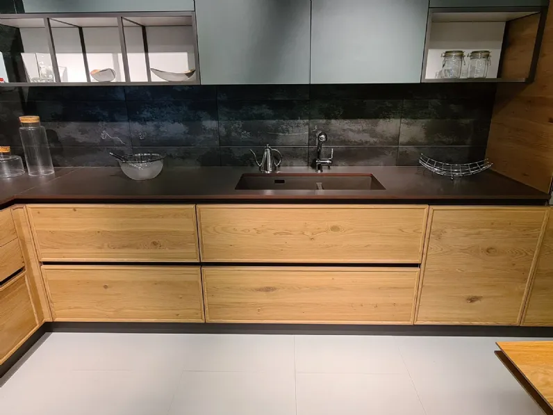 Cucina California moderna rovere chiaro con penisola Ar-due