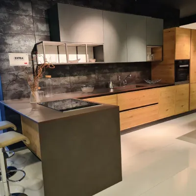 Cucina California moderna rovere chiaro con penisola Ar-due