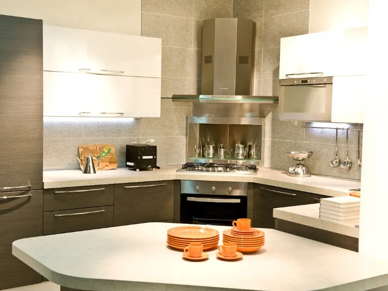 Cucina grigio moderna ad angolo Carrera  Veneta cucine a soli 8800