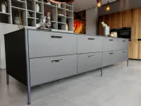 Cucina Unit design antracite Cesar con isola scontata 57%