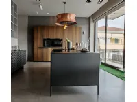 Cucina Unit design antracite Cesar con isola scontata 57%