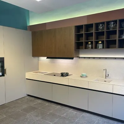 Cucina Cesar moderna ad angolo tortora in laminato opaco Maxima 2.2