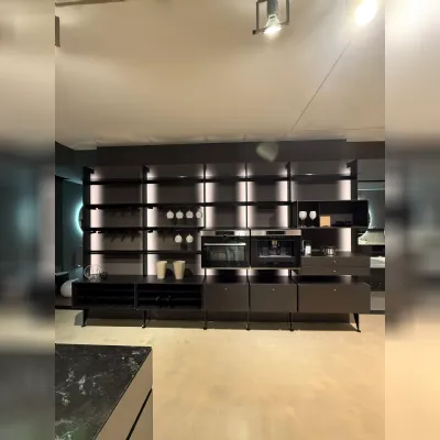 Cucina Cesar moderna lineare antracite in laccata opaco Cucina lineare cesar the 50's 