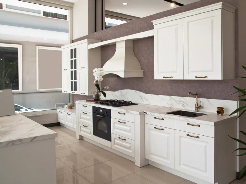 Cucina Mobilike Agnes Artigianale bianca classica a 8880.