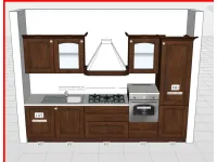 Cucina lineare in legno a prezzo ribassato 50%