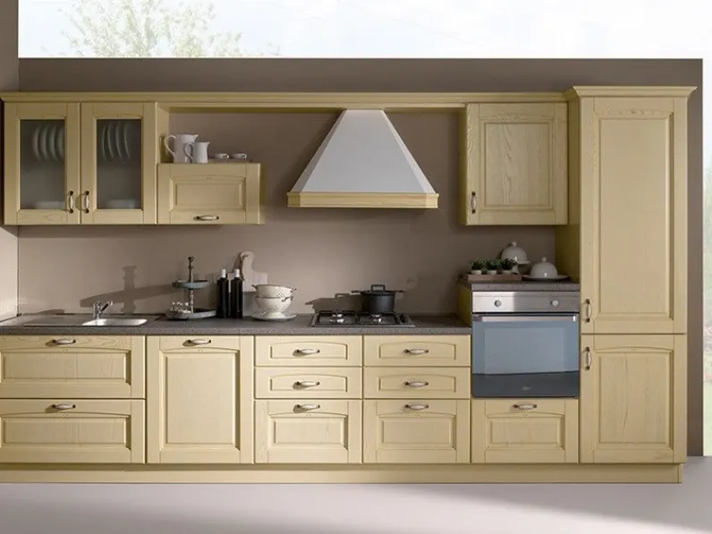 Cucina lineare in laminato materico altri colori Bea 390 a prezzo ribassato