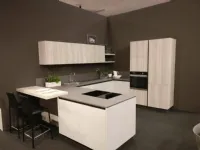 Cucina Cloe legno moderna rovere chiaro con penisola Arredo3