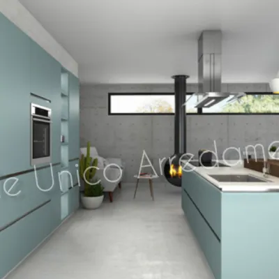 Vendita unica! Cucina Colombini Casa ad isola Geralt azzurra, moderna a soli 7800.