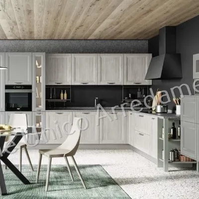 Cucina Colombini casa moderna ad angolo grigio in legno Julian