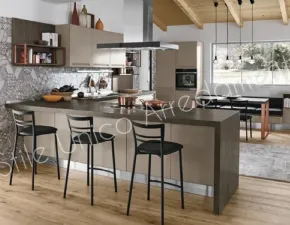 Cucina Colombini casa moderna con penisola grigio in legno New jersey 