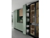 Cucina moderna con isola Nezha green Colombini casa a prezzo ribassato
