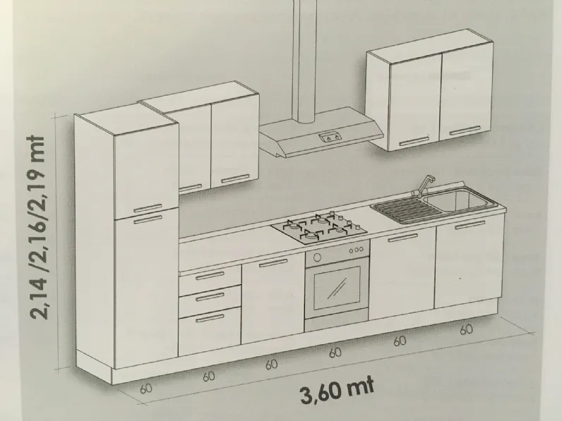 Cucina Colombini casa Isla PREZZO OUTLET scontata 35%