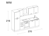 Cucina Composizione 270 moderna Arrex, lineare, altri colori, scontata 20%.