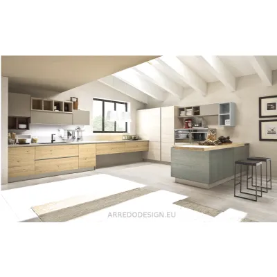 Cucina altri colori moderna con isola Arrex Zenzero a soli 4375