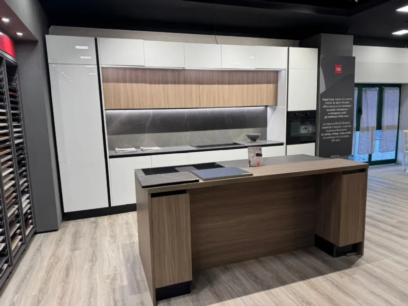 CUCINA con isola Febal Febal origina laccata gres SCONTATA 61%