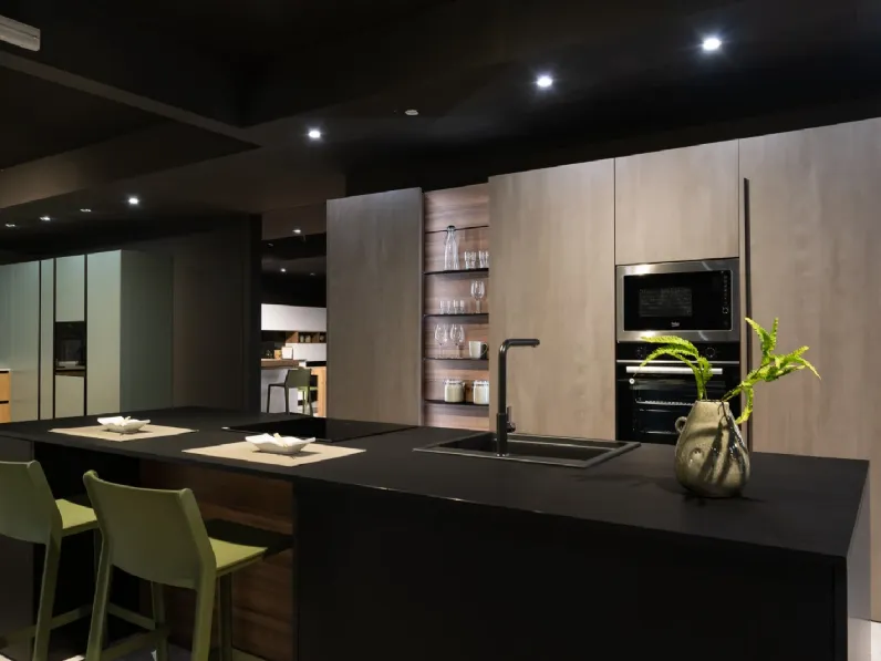 Cucina grigia moderna con isola Arredo3 Cucina kalì profilo a soli 8400 Euro