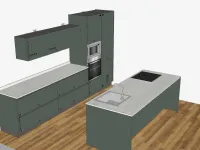 Cucina con isola in melaminico altri colori Time a prezzo ribassato