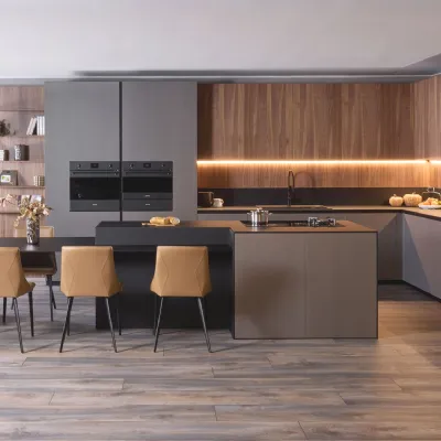 Cucina moderna con isola Alux 01 outlet Diotti.com a prezzo scontato