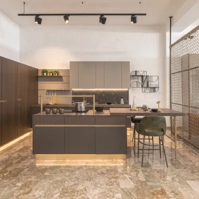 Cucina con isola moderna rovere moro Arredo3 Arredo3 kal� retta a soli 16000 Euro