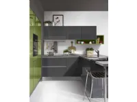 Cucina grigio moderna con penisola Planet Ala cucine scontata