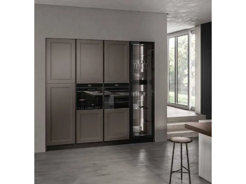 Cucina Arredo3 country con penisola grigia in laccata opaco Meg 1