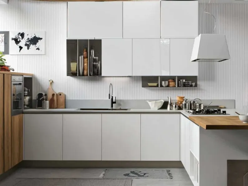 Cucina con penisola  cucina infinita con penisola Nuovi mondi cucine con uno sconto del 48%