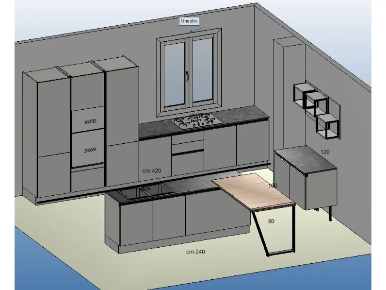 Cucina con penisola Cucina moderna  con isola e penisola snack in offerta  Nuovi mondi cucine con un ribasso vantaggioso