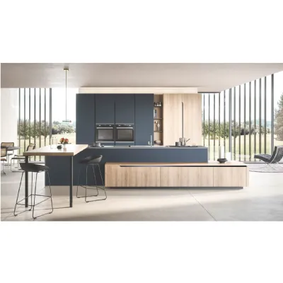 Cucina Dibiesse design con penisola altri colori in laminato materico Lesmo