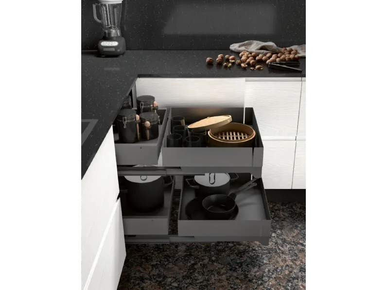 Cucina con penisola moderna bianca Essebi Zenit a soli 13526 Euro
