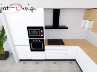 Cucina con penisola design arancione Artigianale Start2 a soli 5980 Euro