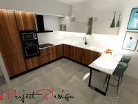 Cucina con penisola design arancione Artigianale Start2 a soli 5980 Euro