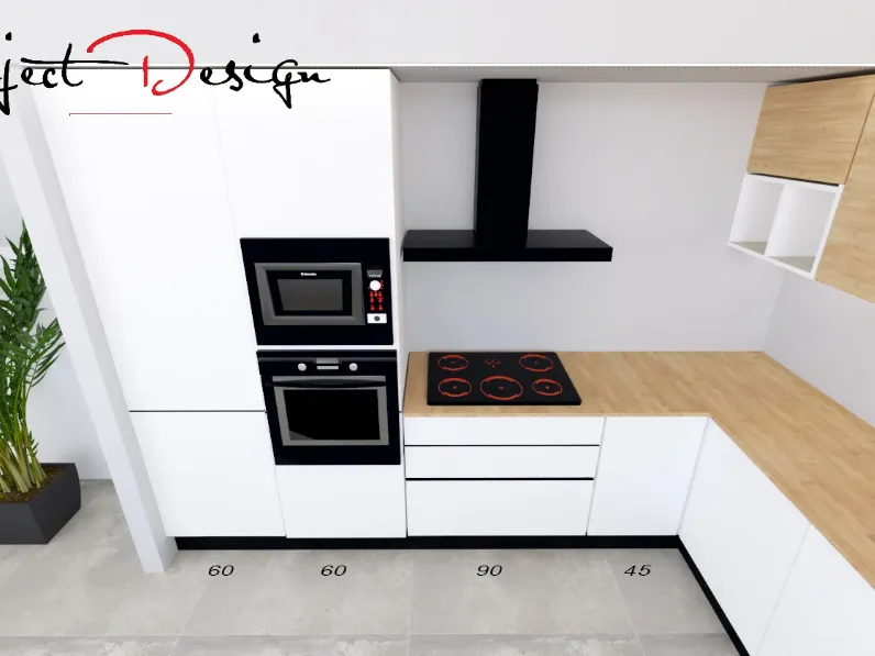 Cucina con penisola design arancione Artigianale Start2 a soli 5980 Euro