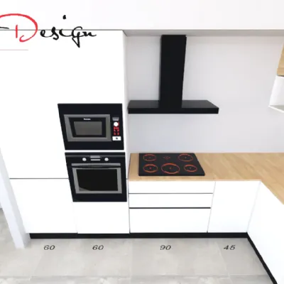 Cucina con penisola design arancione Artigianale Start2 a soli 5980 Euro