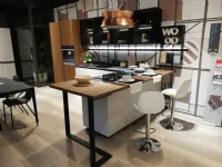 Cucina con penisola in laccata opaco altri colori Immagina wood a prezzo ribassato