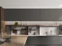 Cucina grigia design con penisola Arredo3 Time a soli 24557