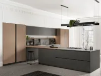 Cucina grigia design con penisola Arredo3 Time a soli 24557