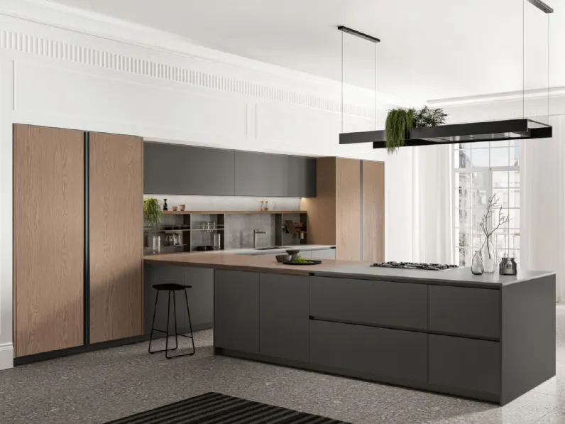 Cucina design con penisola Time Arredo3 a prezzo ribassato