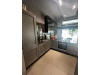 Cucina Aran moderna con penisola antracite in laccato opaco Licia 
